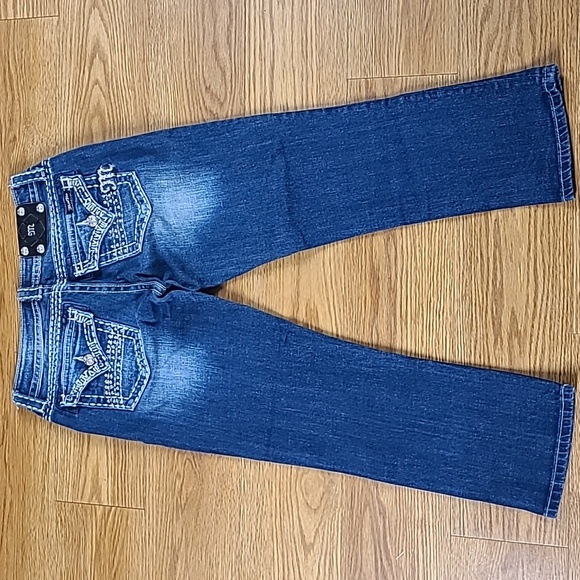 MISS ME VINTAGE JEANS WOMEN 26x23 BLUE EASY CAPRI JUNIOR'S GIRLS FADED DENIM - Picture 3 of 8